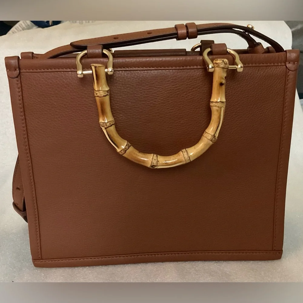 Radley London Limited Edition Bamboo Handle Leather Satchel — Seaweed Coastal - Picture 4 of 13